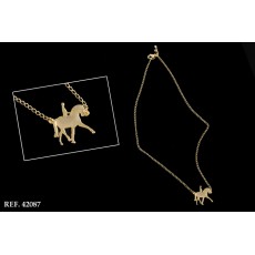 Gargantilha Dourada Cavalo Cavaleiro